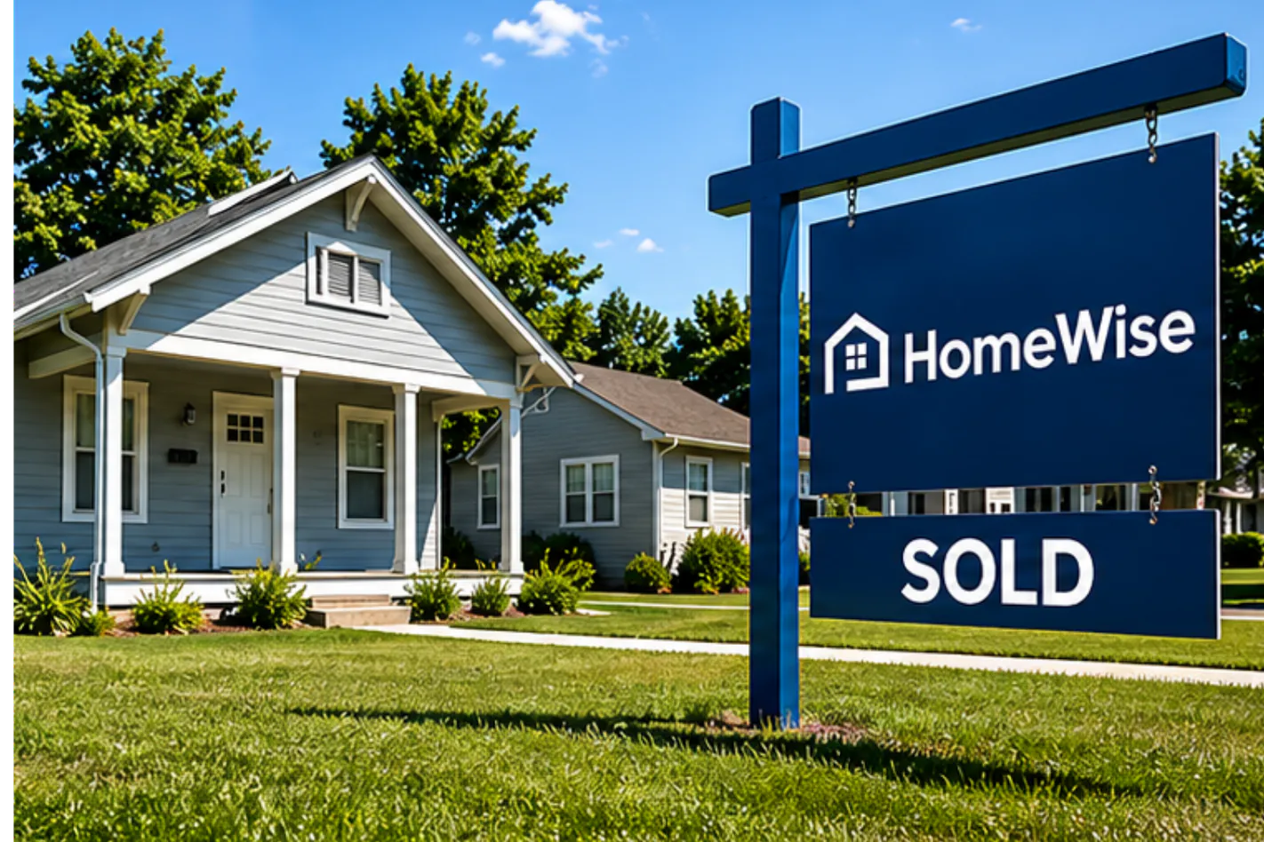 HomeWise SOLD sign after a cash closing at a title company